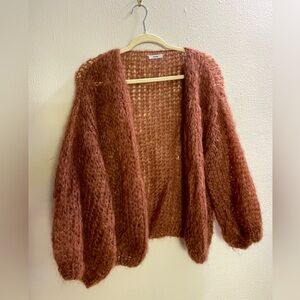 Rust Open-Knit Sweater